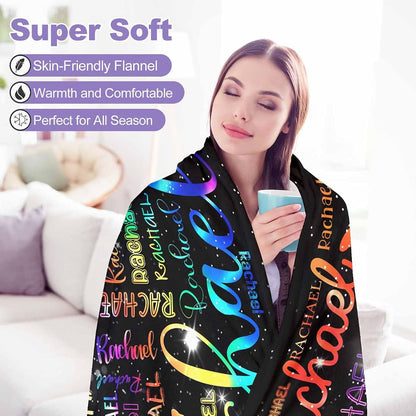 VIPOPSA Customized Baby Blanket, Personalized Gifts Rainbow Blanket with Name for Boys Girl Customized Blankets (photo 4)