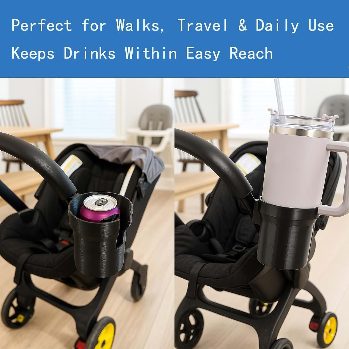Mingzhuc Wide-Fit Cup Holder Compatible with Doona Car Seat & Stroller