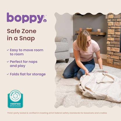 Boppy Cozy Cabana Portable Bassinet for Baby Travel Bed & Play Area