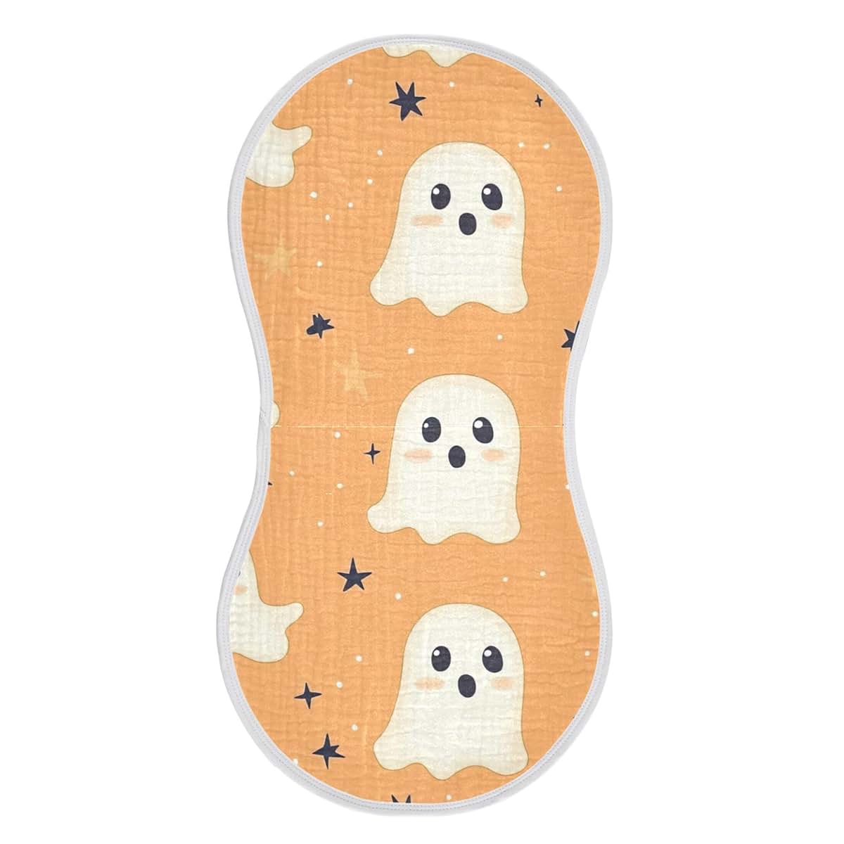 xigua Orange Halloween Ghost Baby Burp Cloths, 4 Pack Cotton, 22x11 Inches