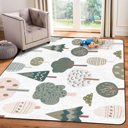 Opnerlknc Soft Kids Play Area Rug Forest Texture Shaggy Carpet