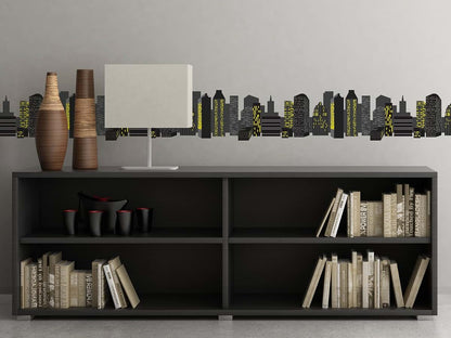 Sunny Decals City Skyline Fabric Wall Border Decal Set