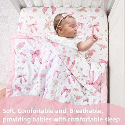 Jundetye 4-Piece Floral Crib Bedding Set for Standard Cribs (photo 3)