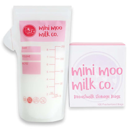 Mini Moo Milk Co. Breastmilk Storage Bags With Pour Spout, 100 Count