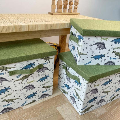 Dinosaur Print Foldable Cotton Kids Storage Basket