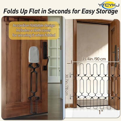 BabyOneStop Retractable Pet Gate For Front Door 35.4" Extra Wide 30.7" Tall