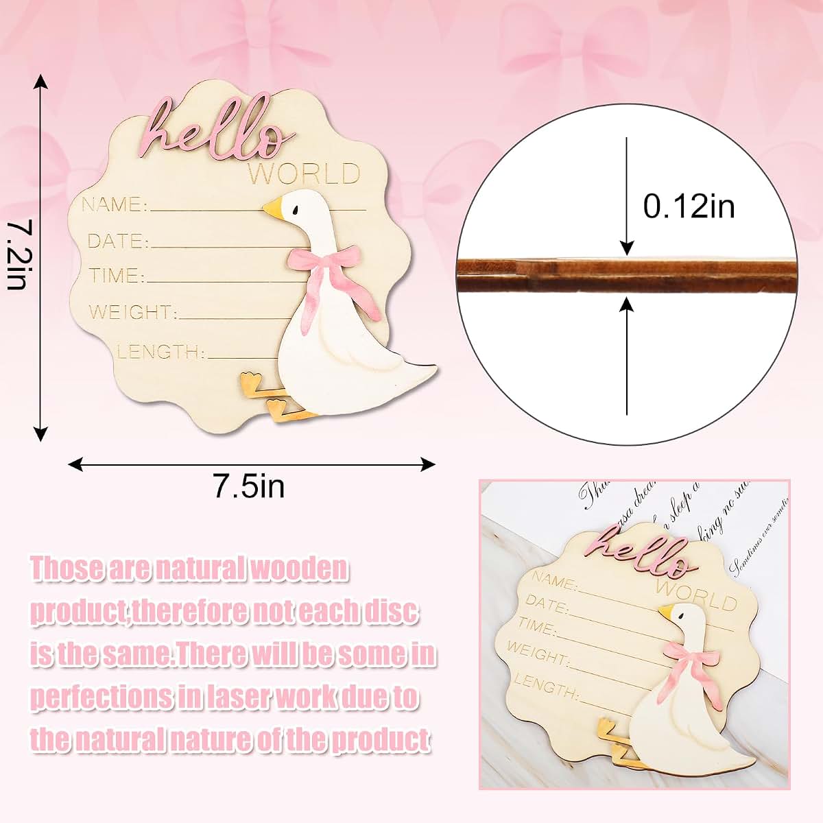 Silly Goose Newborn Milestone Sign Board for Baby Keepsake