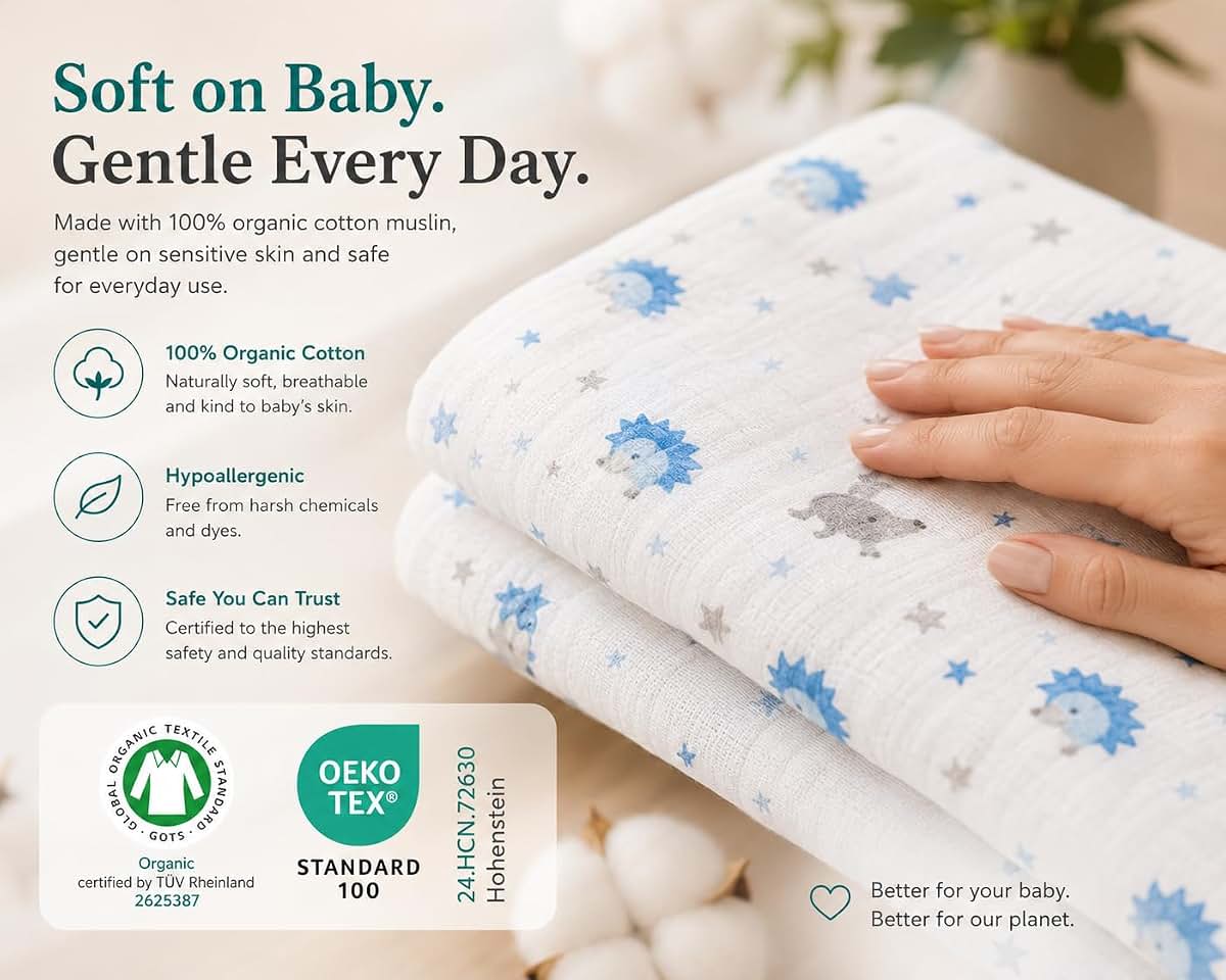 Koala Babycare 5 Pack Organic Cotton Burp Cloths (photo 4)