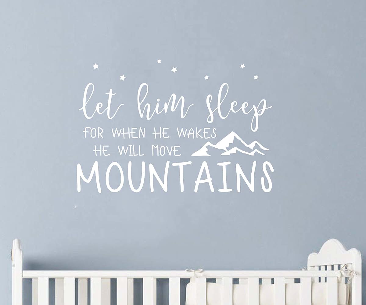Wall Decal Kids Let Him Sleep Quote Vinyl Wall Sticker Small White