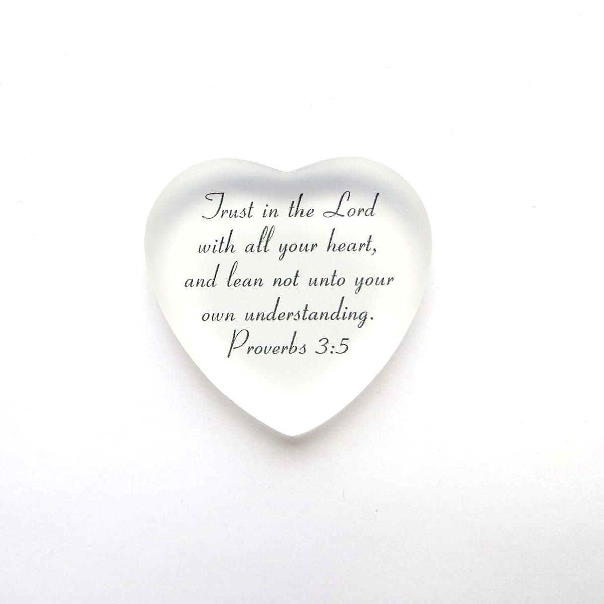 Lifeforce Glass Scripture Heart With Pouch - White (photo 3)