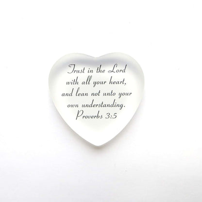 Lifeforce Glass Scripture Heart With Pouch - White (photo 3)