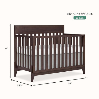 Evolur Atlas 5-in-1 Convertible Full-Size Baby Crib in Chestnut (photo 3)