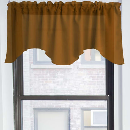 Zen Creative Designs Solid Poplin Scalloped Window Valance Home Décor Bedroom Nursery Kitchen Window (Mustard) (photo 2)