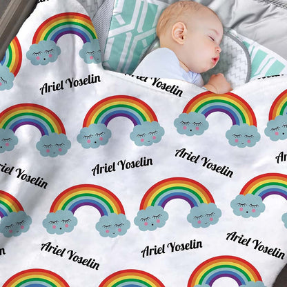 BabyOneStop Personalized Rainbow Baby Blanket With Custom Name