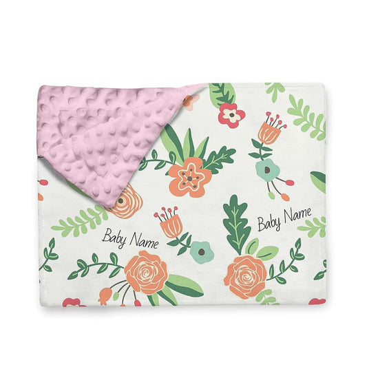 Gifts Everywhere Cute Designs Beautiful Flower Blanket for Baby Kids Girls, Soft Plush Minky Dot Catch Toddler Floral