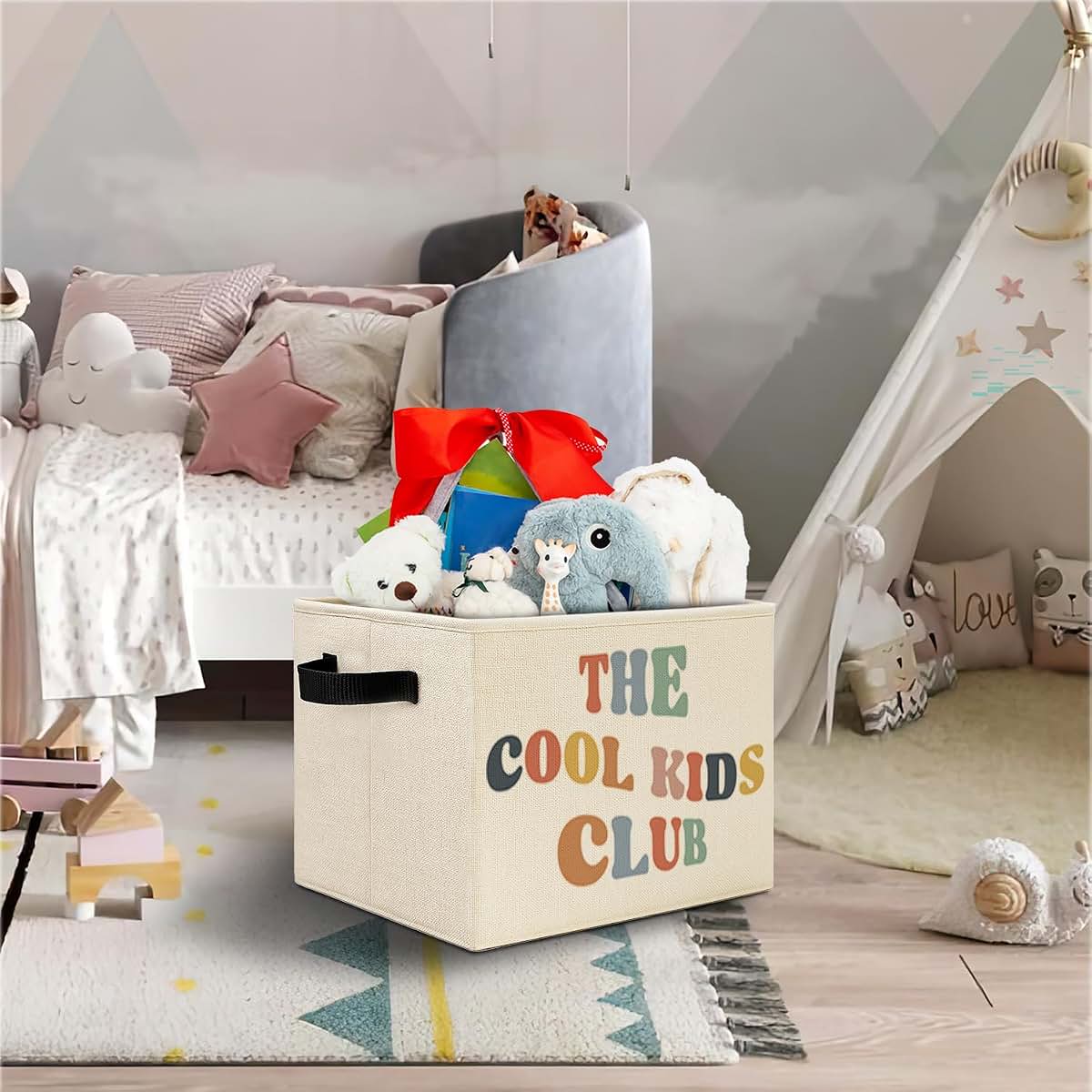 Elefeltclave Collapsible Storage Basket, Cotton-Linen