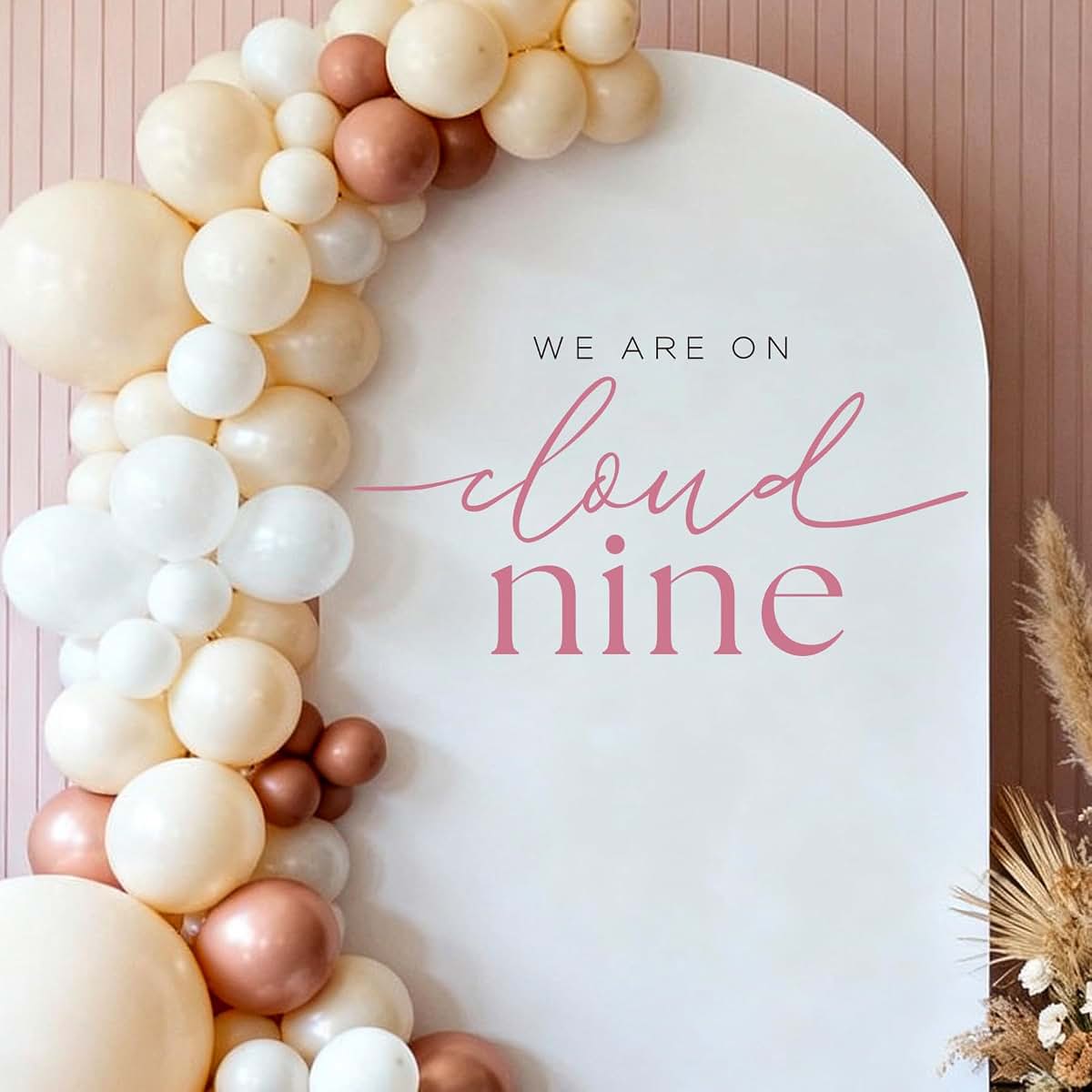 Aoemon On Cloud Nine Pink Baby Shower Wall Decal Peel and Stick