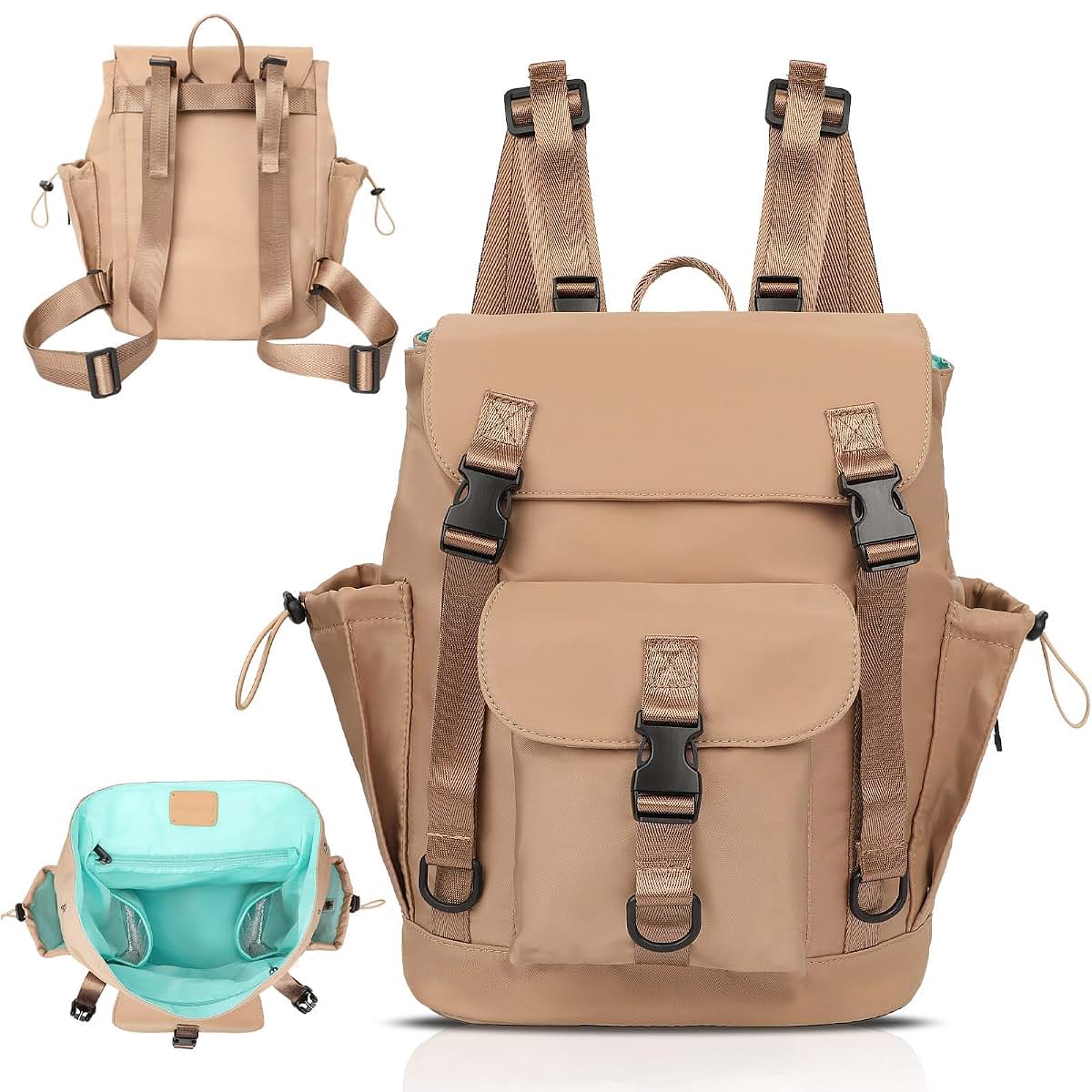 MOMINSIDE Diaper Bag Backpack with Wet Pocket and 9 Pockets