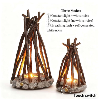 Campfire Lamp Night Light with Realistic Flame Sound
