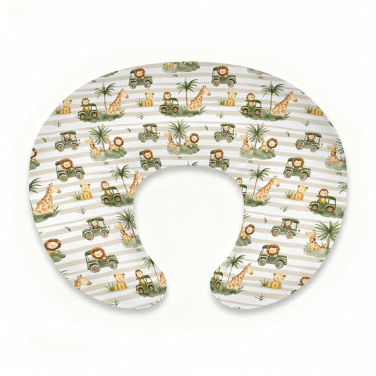 S2tMhb African Animals Pattern Nursing Pillow Cover for Baby Boy Girl,Breast Feeding Pillow Slipcover with Hidden