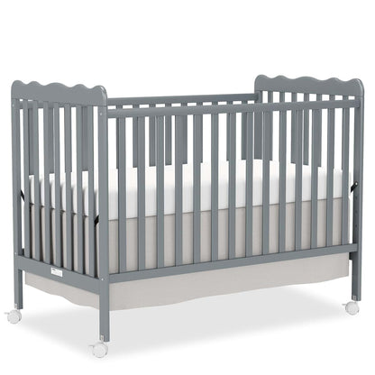 Goldzone 4-in-1 Convertible Wood Baby Crib with Locking Wheels, 3 Heights, New Zealand Pine