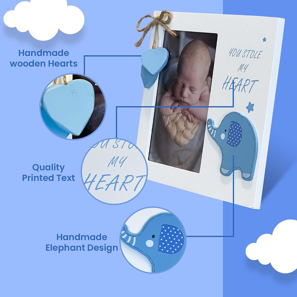 Cedar Creek Sellers You Stole My Heart Wooden Baby Picture Frame