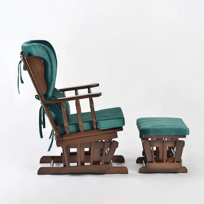 Norm Concept Comfort Deluxe Glider Chair and Ottoman Set in Green