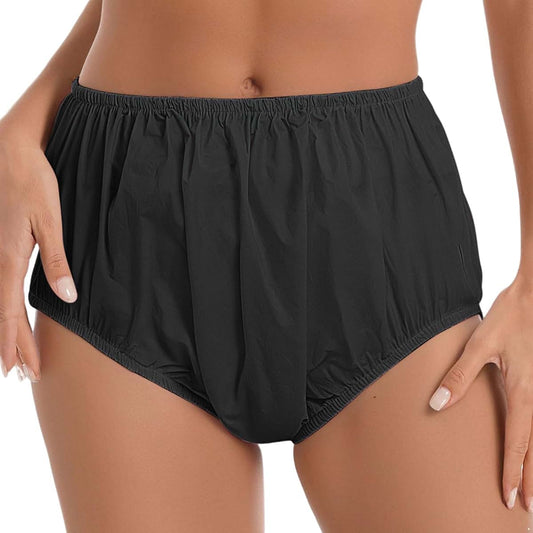 Miutii Unisex Women Mens Diaper Cover Washable Waterproof Leakproof Shorts Elderly Postoperative Patient Black Small