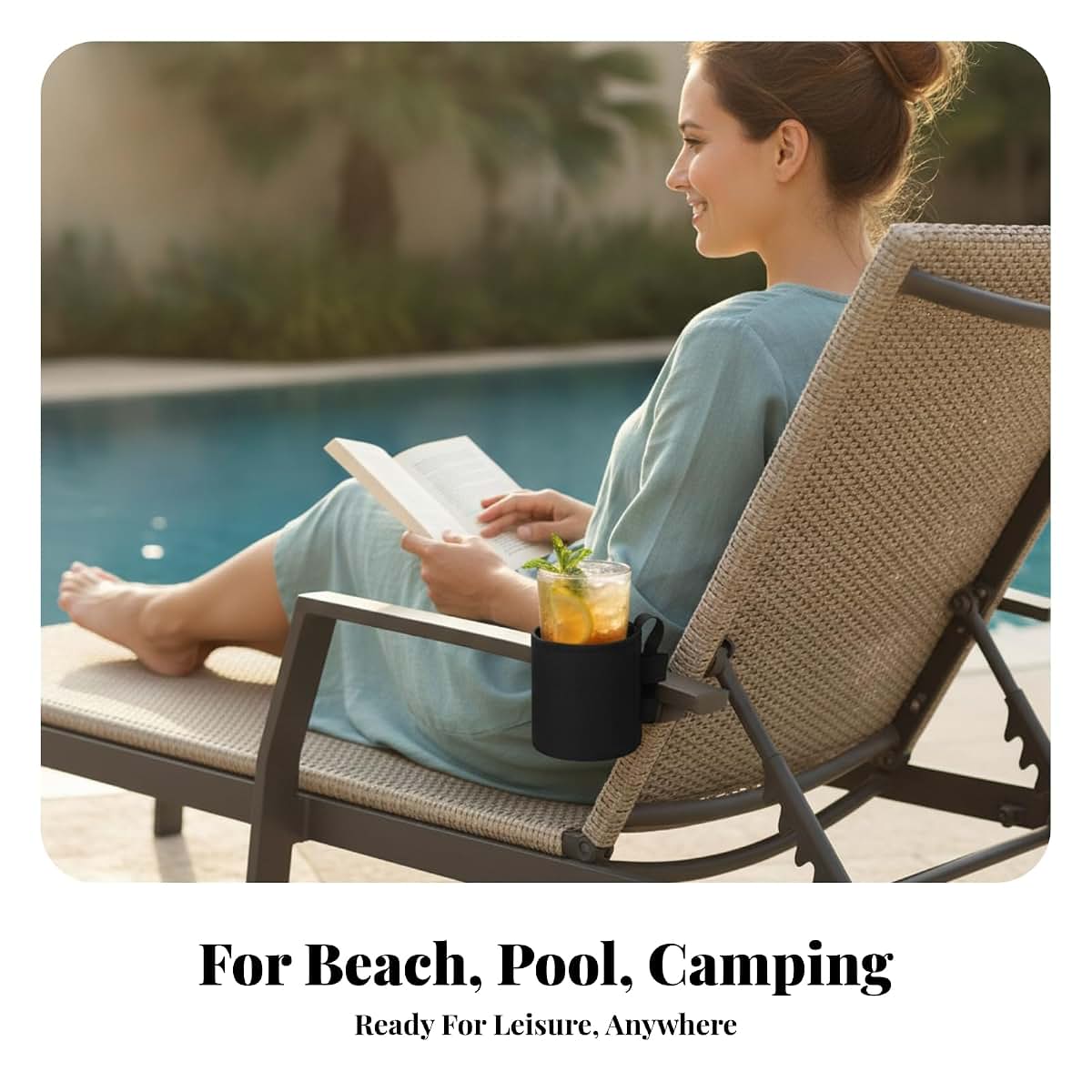 ＡＷＨＡＯ 2 Pieces Beach Chair Cup Holder Compact Mesh Cup Holder (photo 3)