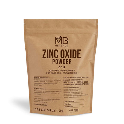 MB Herbals Zinc Oxide Powder For DIY Sunscreen And Creams