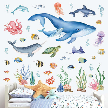 Wondever Under The Sea Wall Decals: Removable Ocean Fish Sticker Set