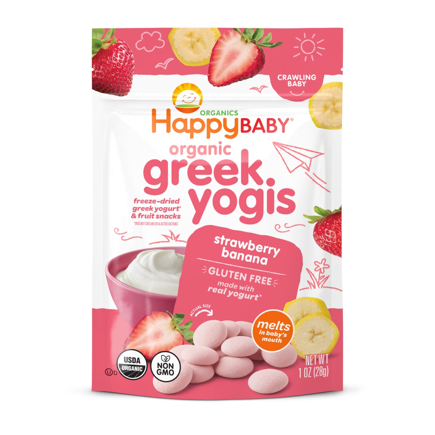 Happy Baby Organics Greek Yogis Strawberry Banana Snack
