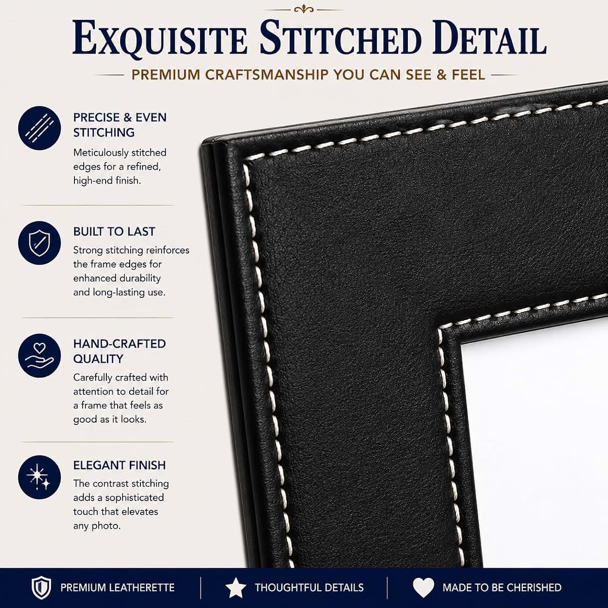 CustomGiftsNow Leatherette Picture Frame For 5x7 Portrait Photos