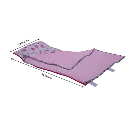 Bacati Owls Girls Cotton Nap Mat, Pink/Grey