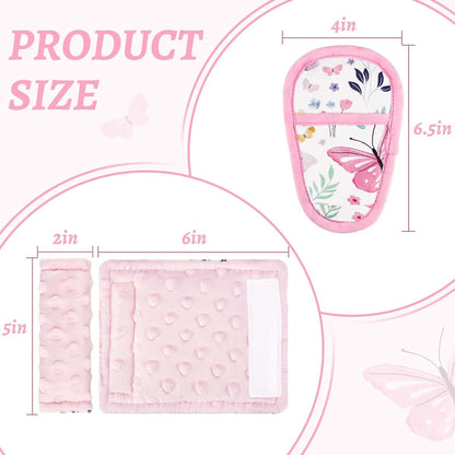 Jundetye Car Seat Strap Pads For Baby, 3-Piece Butterfly Pattern Set (photo 2)