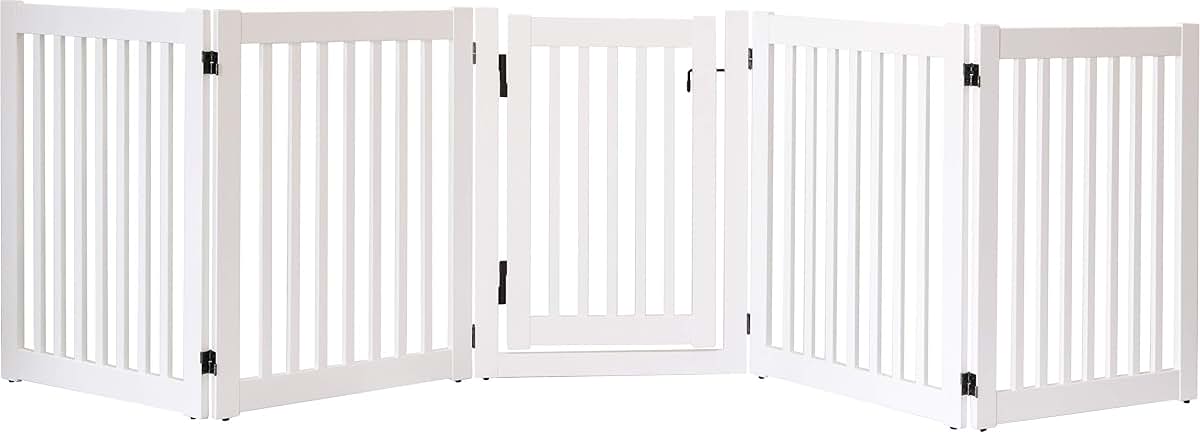 Dynamic Accents Highlander Series 5-Panel Wood Pet Gate, White, 32" High