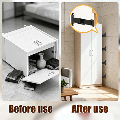 Anti-Tip Furniture Anchors 4-Pack Adjustable Straps 500-Lb Load Capacity