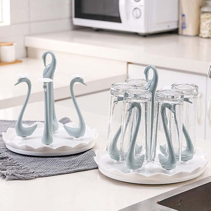 Kukyller Kitchen Drain Cup Holder, Swan Cup Holder with Rotating Drip Tray Swan with Rotating Drip Tray Plastic (photo 2)
