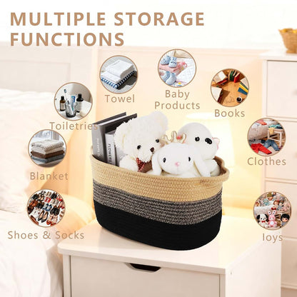 Aofangshiye Cotton Rope Braid Storage Basket 3-Piece Set (photo 3)