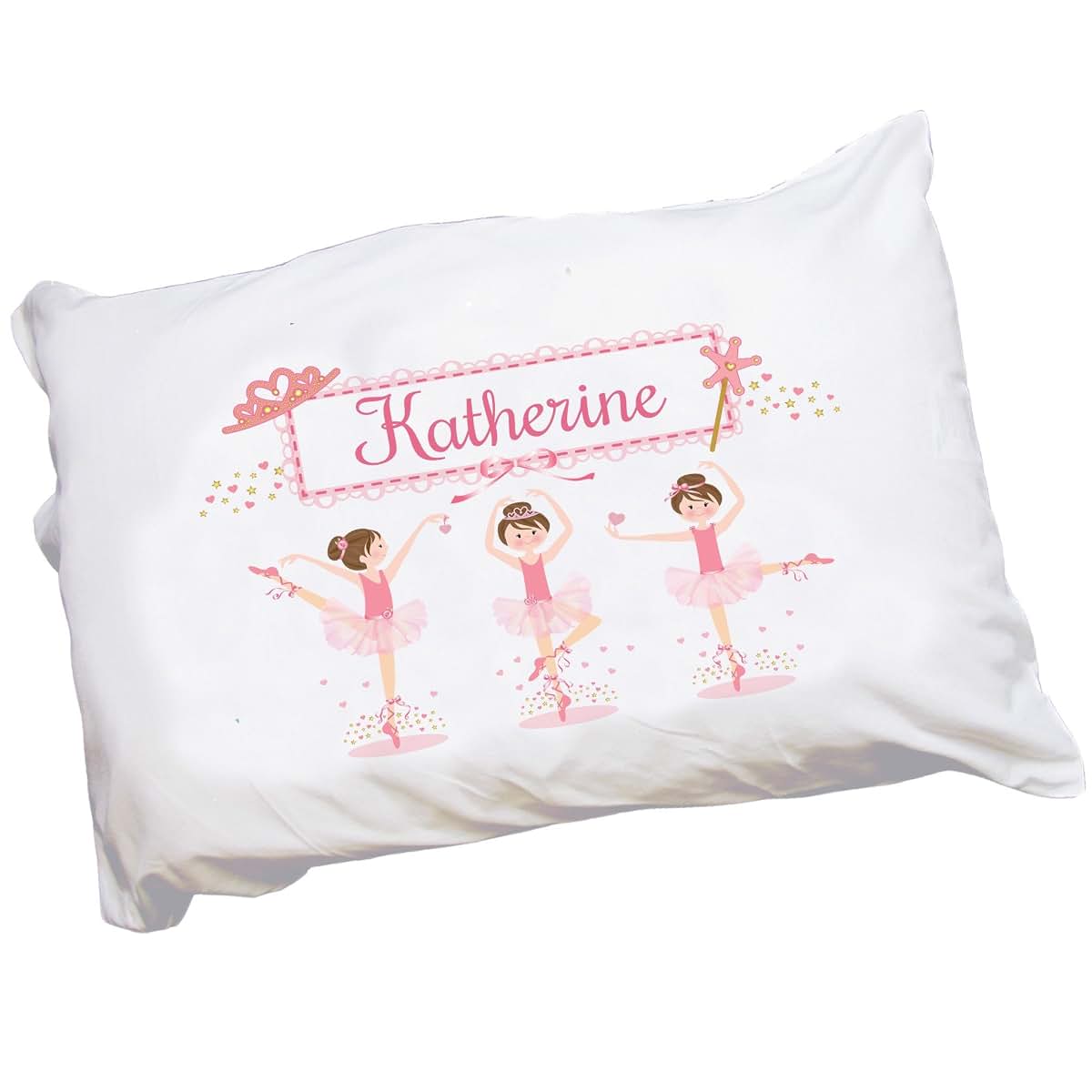 My Bambino Personalized Ballerina Brunette Pillowcase