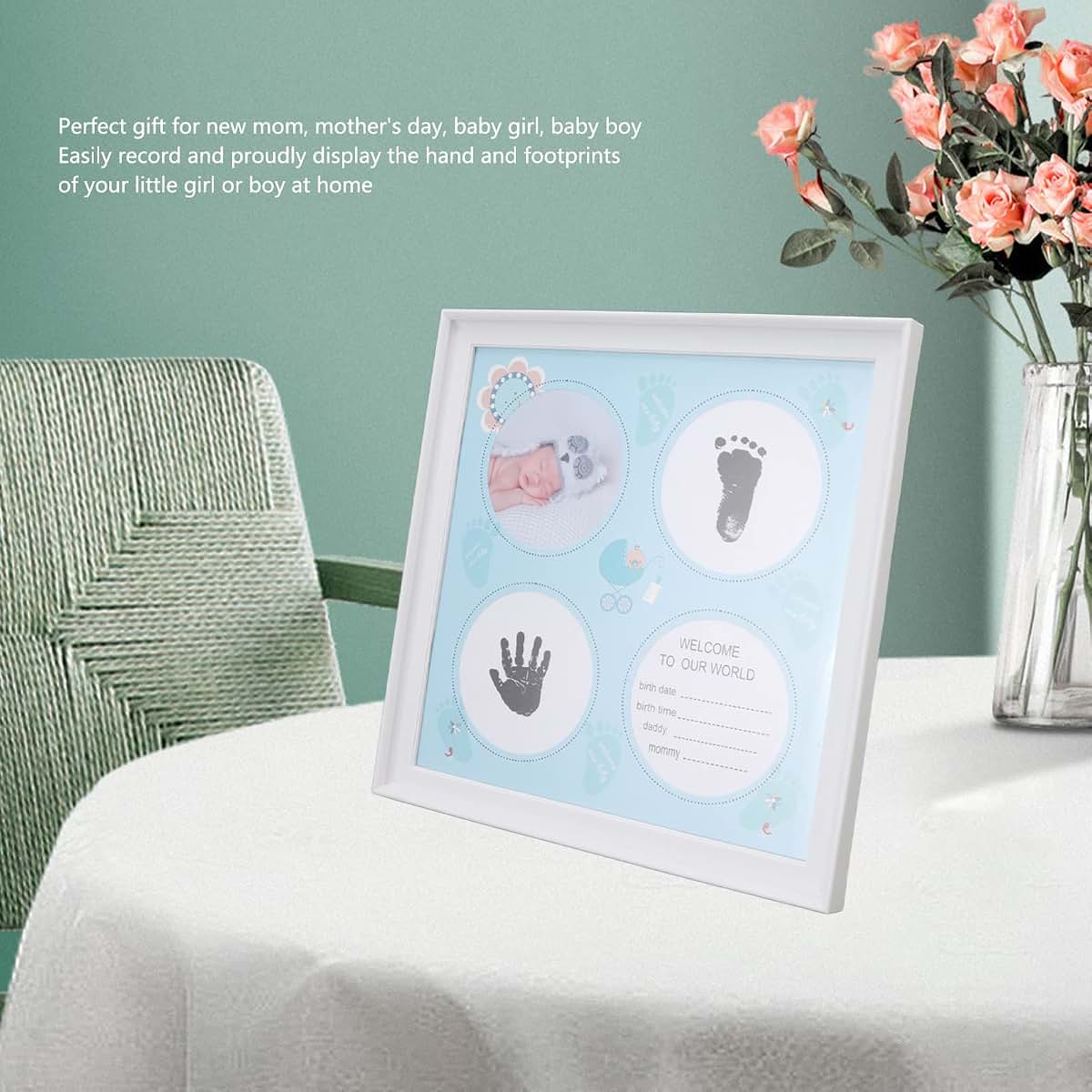 Milltrip Newborn Hand & Footprint Keepsake Frame, Display with Shadow Box (photo 3)