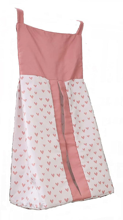 CribMATE 1 PC Light Pink Hearts Print pattern Crib Diaper Stacker Storage Organizer