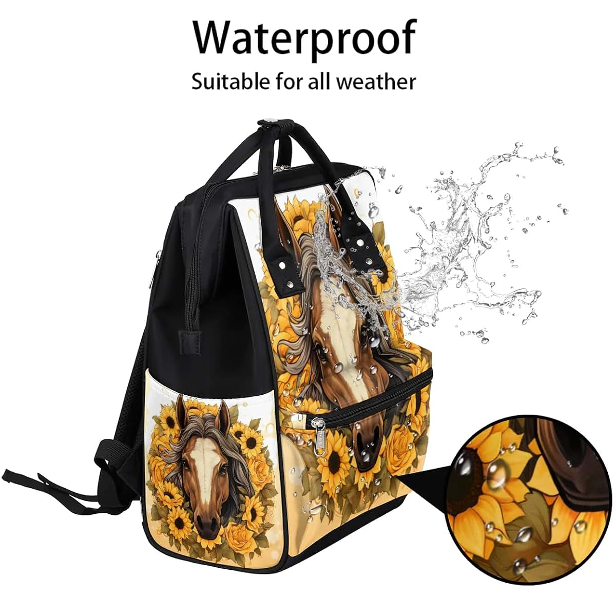 BabyOneStop Baby Diaper Bag Backpack Waterproof Multi-Function Organizer with Stroller Straps
