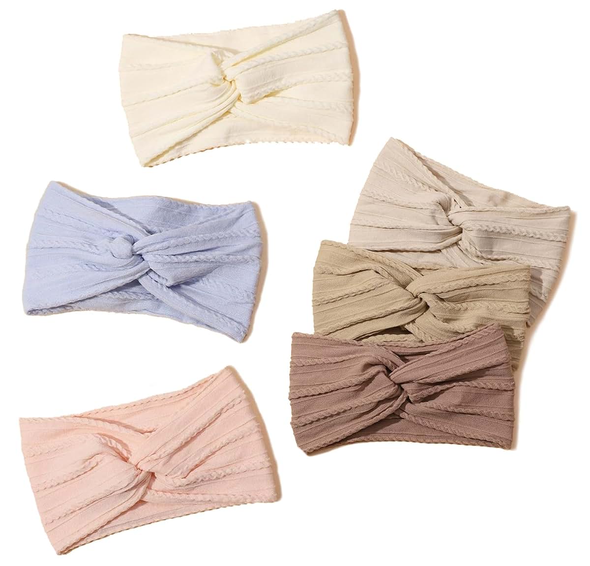 Belsen Baby Knotted Wide Stretch Nylon Headband in Light Khaki (photo 2)