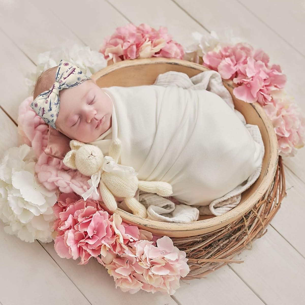 TZTTZT Retro Airplane Print Baby Girls Bows Headband