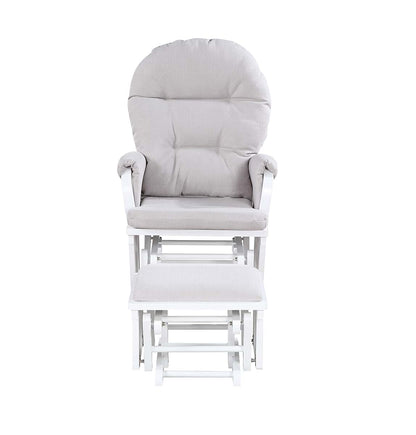 Suite Bebe Madison Nursery Rocking Chair With Ottoman, White And Woven Gray (photo 2)