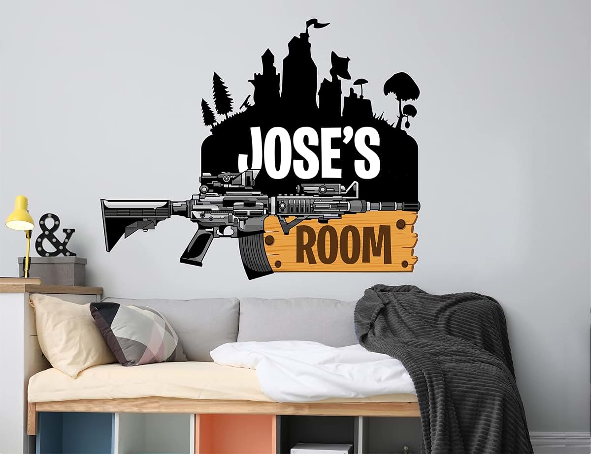Kyle Cornhole Custom Name Gamers Wall Decal - Personalized Kids Bedroom Decor