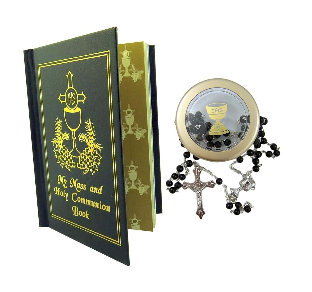 BabyOneStop First Communion Mass Book and Rosary Set with Case