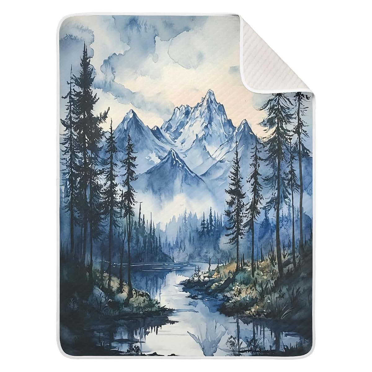 GUIJI Mountain Forest Baby Blanket Quilt for Crib & Stroller Use