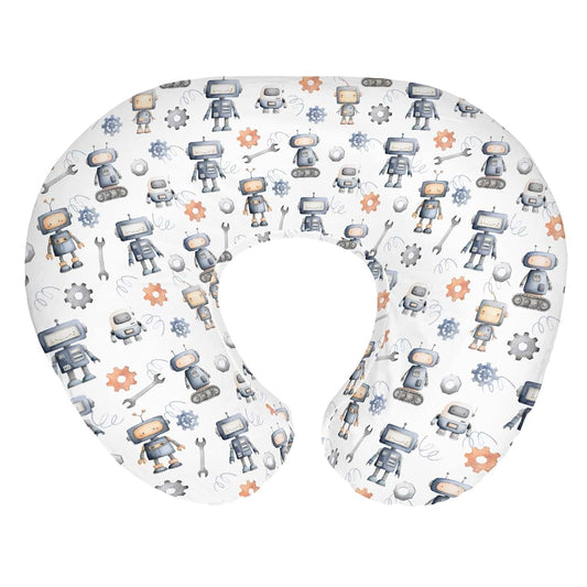 Watercolor Robots Nursing Pillow Cover for Nursery Support